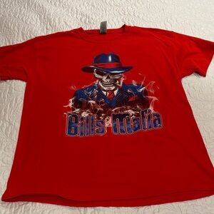 Red Graphic Bills Mafia T-shirt